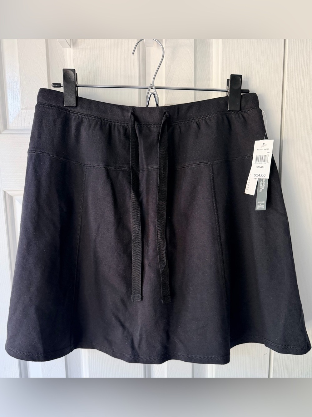 Black Drawstring A-Line Skort